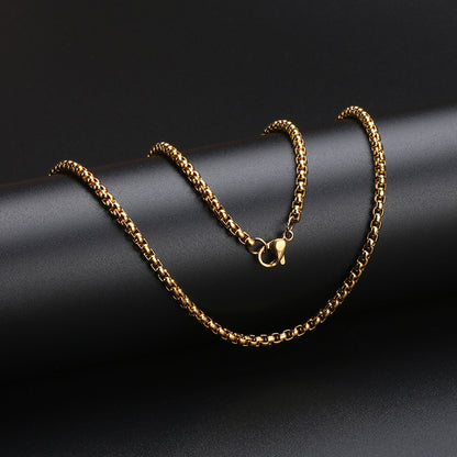 Stainless Steel Square Pearl Necklace
