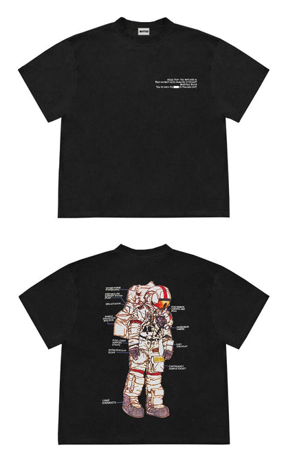 Retro High-street Heavyweight Washed-and-distressed Loose-fit T-shirt