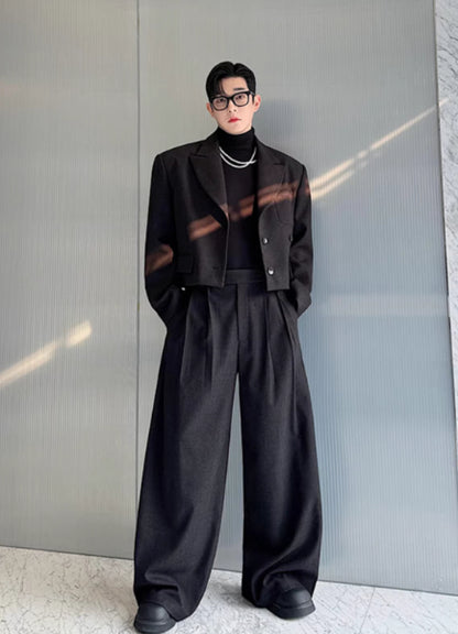 Two Piece Retro Thick Short Casual Suit Set For Niche Designers
