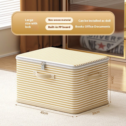 Clothes Storage Box With Lock Household Storage Basket