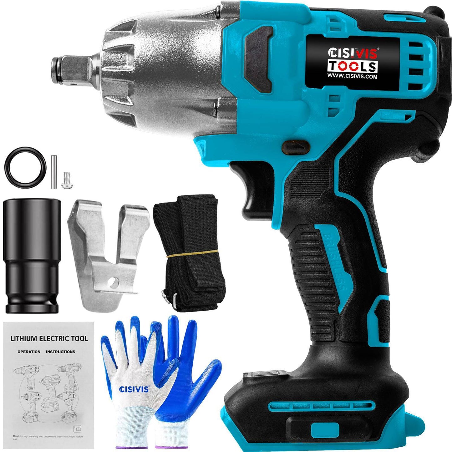 2000Nm Cordless Impact Wrench Cordless Screwdriver Ratchet For 18V