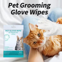6 PCs napkins disposable gloves wash for animals (cats and dogs) gloves without rinsing washing gloves napkins deodorizing dry napkins wet cleaning
