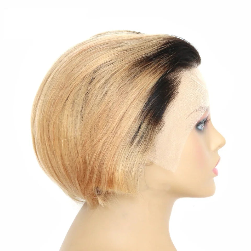 Free Shipping, Cheap Bob Peruvian Straight Human Lace Front Wigs for Black Women-7