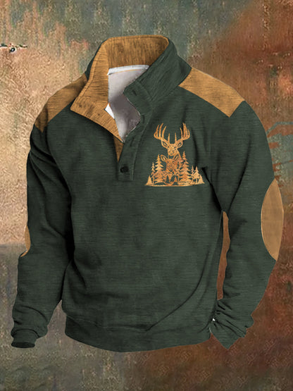 3d Digital Printing Loose Four-button Long-sleeved Sweater