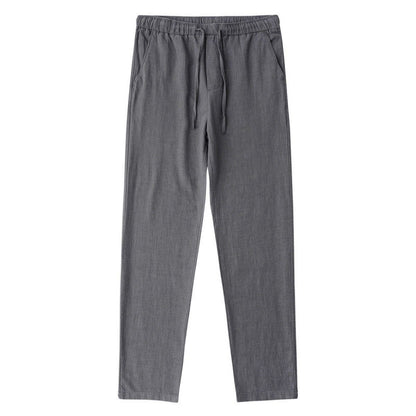 Men's Loose Casual Drawstring Straight-leg Trousers