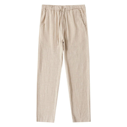 Men's Loose Casual Drawstring Straight-leg Trousers