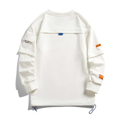 Men's Same Long Sleeve Round Neck Lazy Style Top Undershirt Sweater