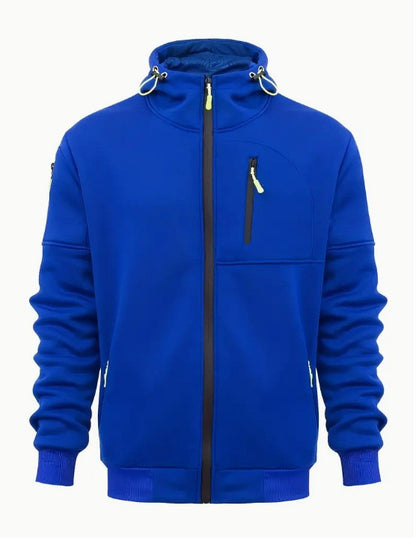 Men's Sweater Hoodie Zipper Multi-pocket Embroidery Badge