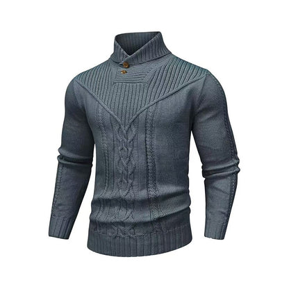Stand Collar Classic Twisted Pullover Sweater
