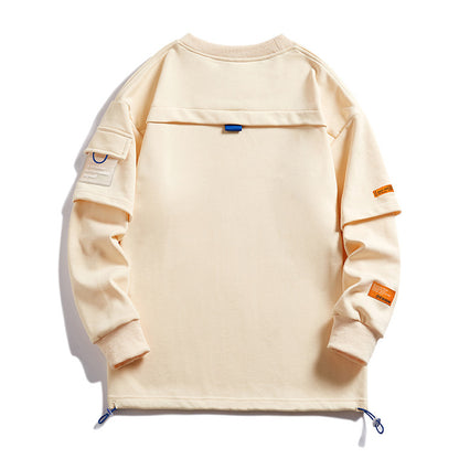 Men's Same Long Sleeve Round Neck Lazy Style Top Undershirt Sweater