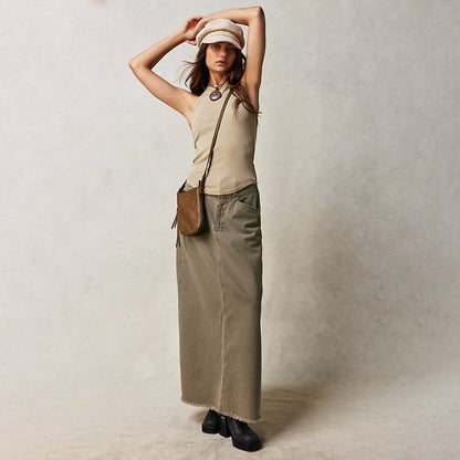 Women's Loose Straight Casual Denim Skirt