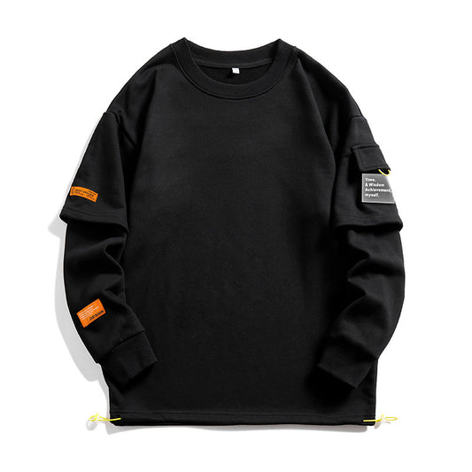 Men's Same Long Sleeve Round Neck Lazy Style Top Undershirt Sweater