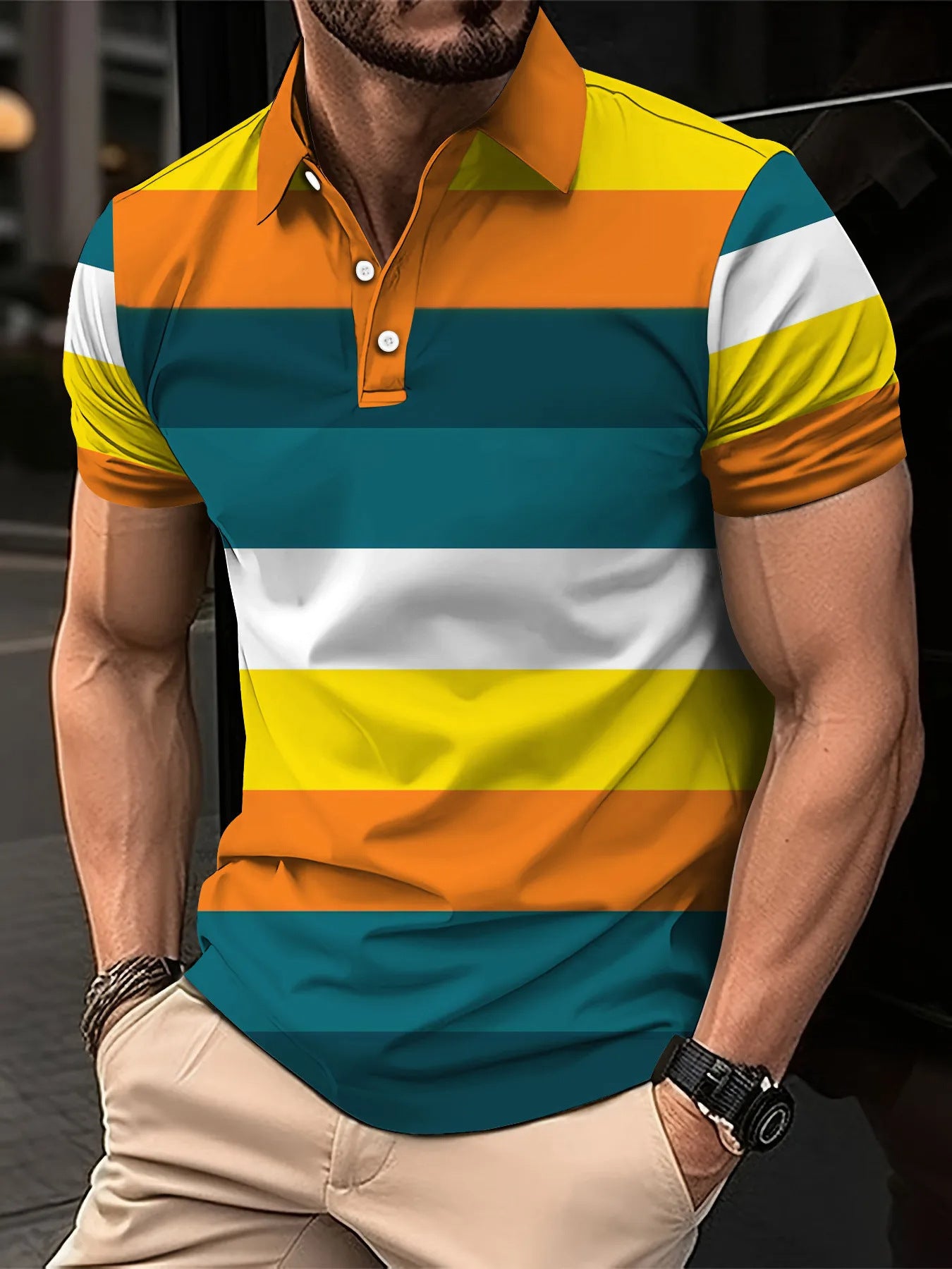 Fashion Digital Printing Men's Business Casual Top