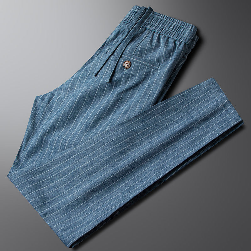 Cotton And Linen Casual Pants Men's Spring And Summer Wear-resistant Stretch