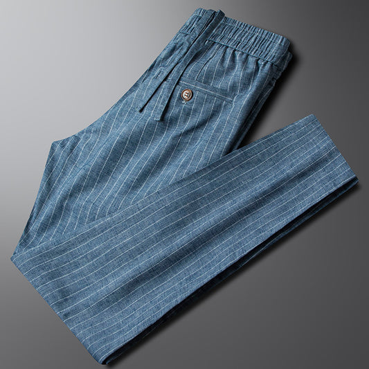 Cotton And Linen Casual Pants Men's Spring And Summer Wear-resistant Stretch