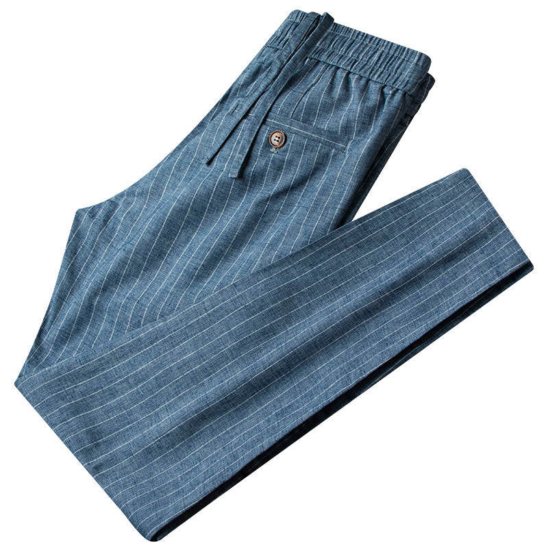 Cotton And Linen Casual Pants Men's Spring And Summer Wear-resistant Stretch