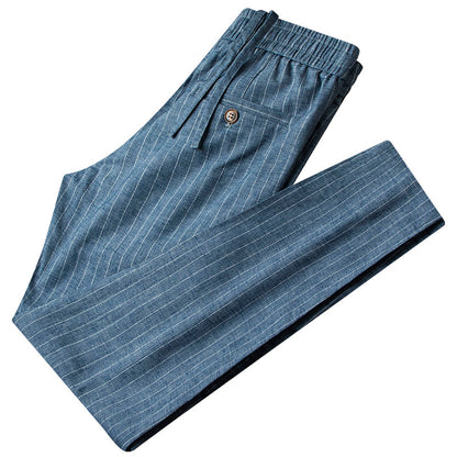 Cotton And Linen Casual Pants Men's Spring And Summer Wear-resistant Stretch