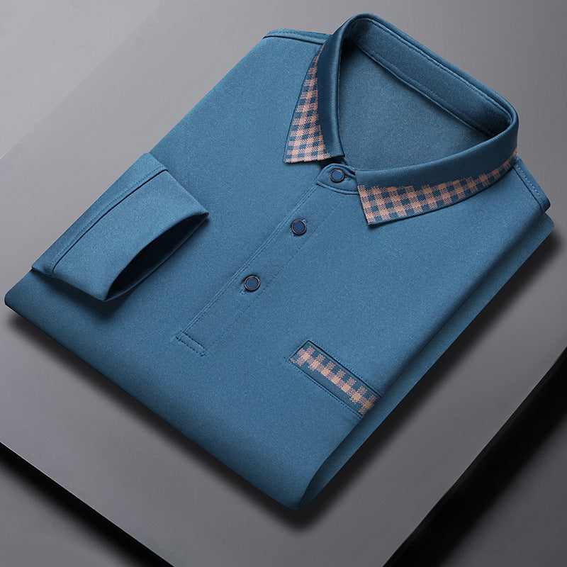 Solid Color Casual Dad Long-t-shirt