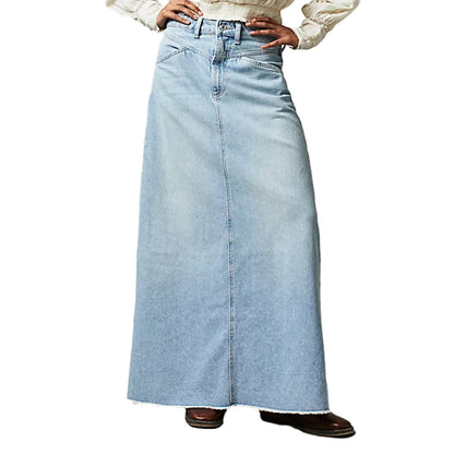 Women's Loose Straight Casual Denim Skirt