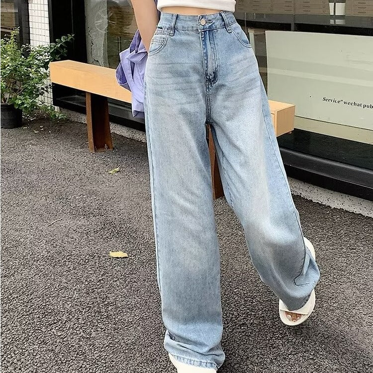 American-style High Waist Loose And Slimming Plus Size Small Wide-leg Trousers