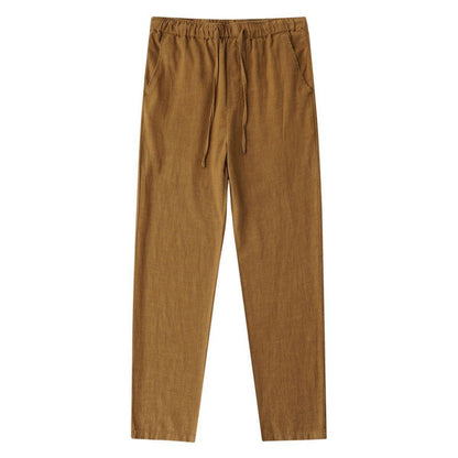 Men's Loose Casual Drawstring Straight-leg Trousers