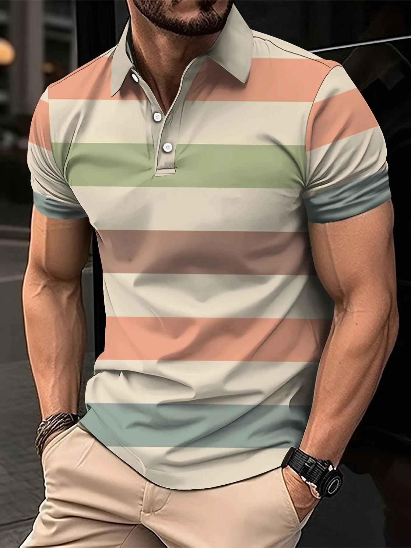 Fashion Digital Printing Men's Business Casual Top