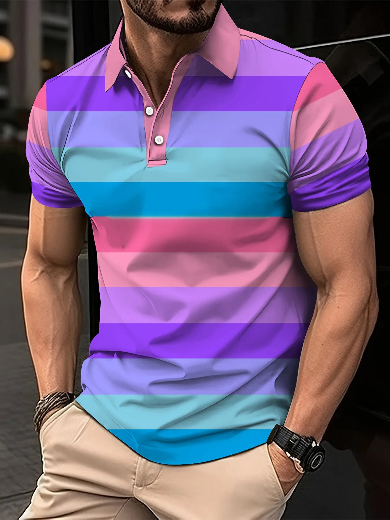 Fashion Digital Printing Men's Business Casual Top