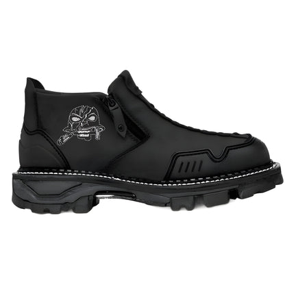 Men's Short Boots Round Toe Large Size Side Zipper Martin Boots