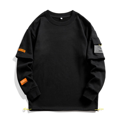 Men's Same Long Sleeve Round Neck Lazy Style Top Undershirt Sweater