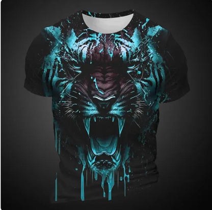 Men's 3D Tiger Pattern Short Sleeve T-shirt