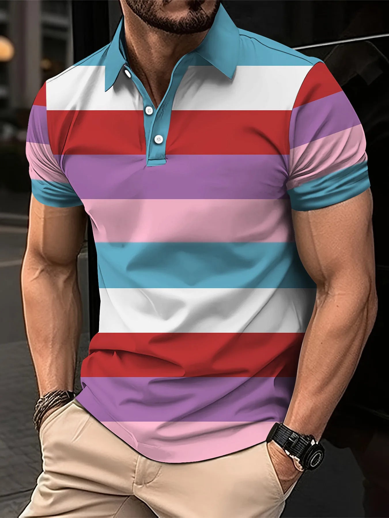 Fashion Digital Printing Men's Business Casual Top