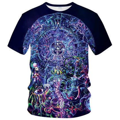 Men's Mexican Maya Realistic Pattern Short Sleeve