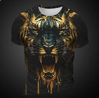 Men's 3D Tiger Pattern Short Sleeve T-shirt