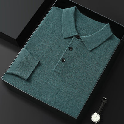 Spring And Autumn New Fashion Casual Polo Collar Long-sleeved Sweater Men