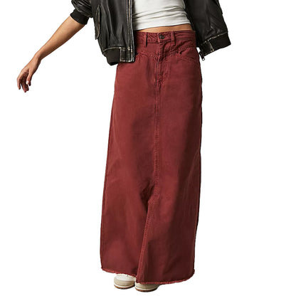 Women's Loose Straight Casual Denim Skirt