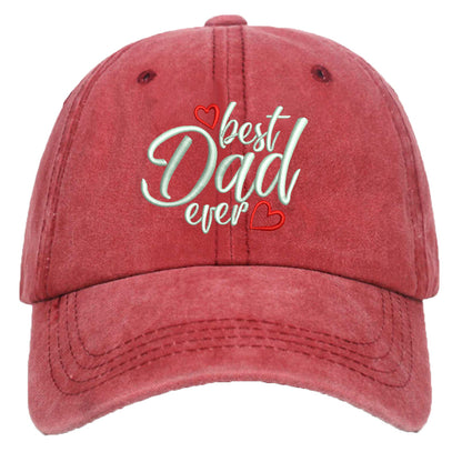 Washed Cotton Embroidered Letter Baseball Cap