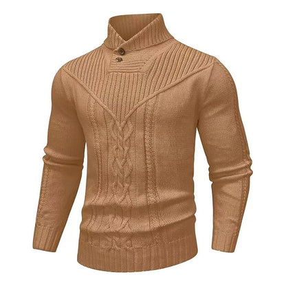 Stand Collar Classic Twisted Pullover Sweater