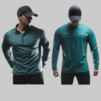 Clone Cotton Half Placketround Neck Fashion Sports Sweater Casual Long Sleeve