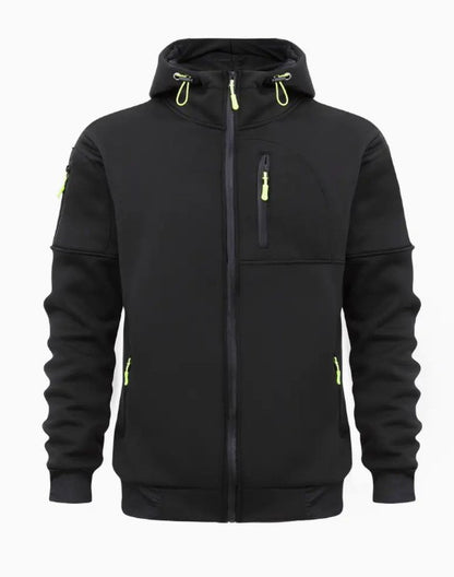 Men's Sweater Hoodie Zipper Multi-pocket Embroidery Badge