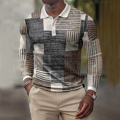 Fashion New Men's 3D Printed Long-sleeved Top