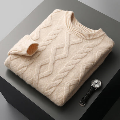Men's Thickened Round Neck Sweater Pullover Knitting Bottoming Shirt
