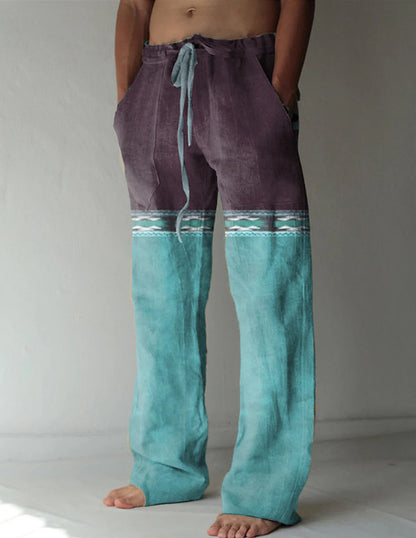 Men's Linen Printed Loose Casual Pants