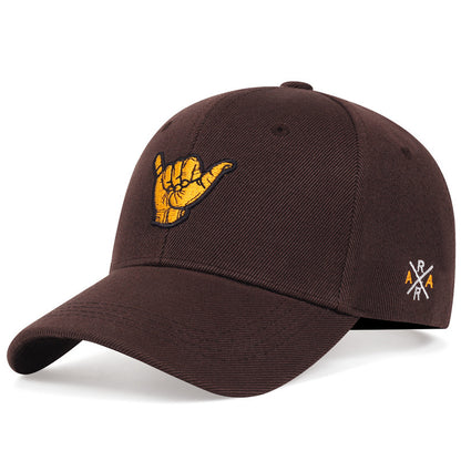 Gesture Embroidery Baseball Cap European And American Outdoor Leisure