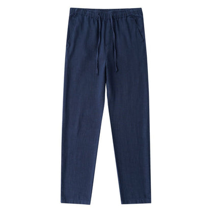 Men's Loose Casual Drawstring Straight-leg Trousers