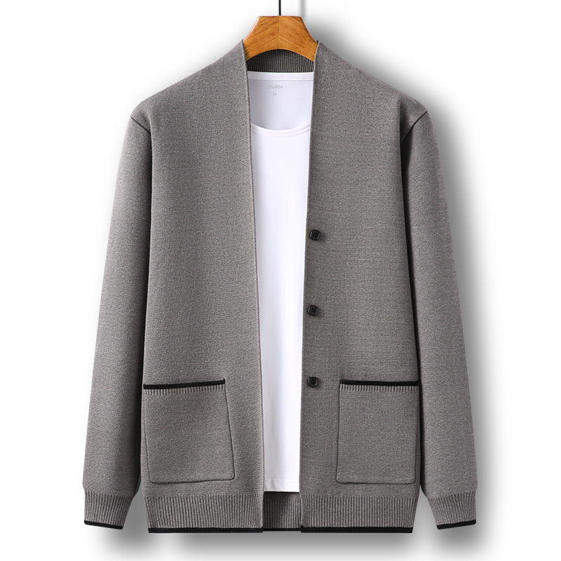 Simple Youth Fastener Decoration Sweater Coat