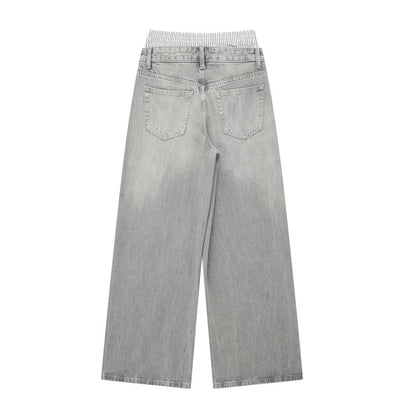 Fashion Low Waist Boxer Wide Leg Jeans