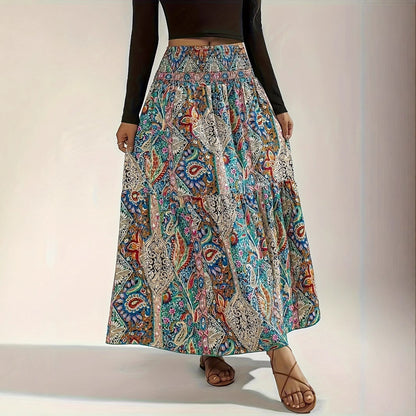 Women's Summer Paisley Printed Persian Skirt