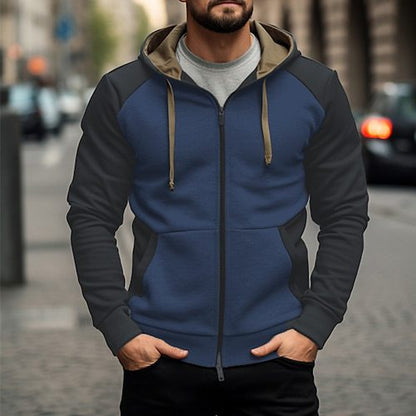 Simple Trendy Casual Loose-fitting Hoodie Zipper Jacket
