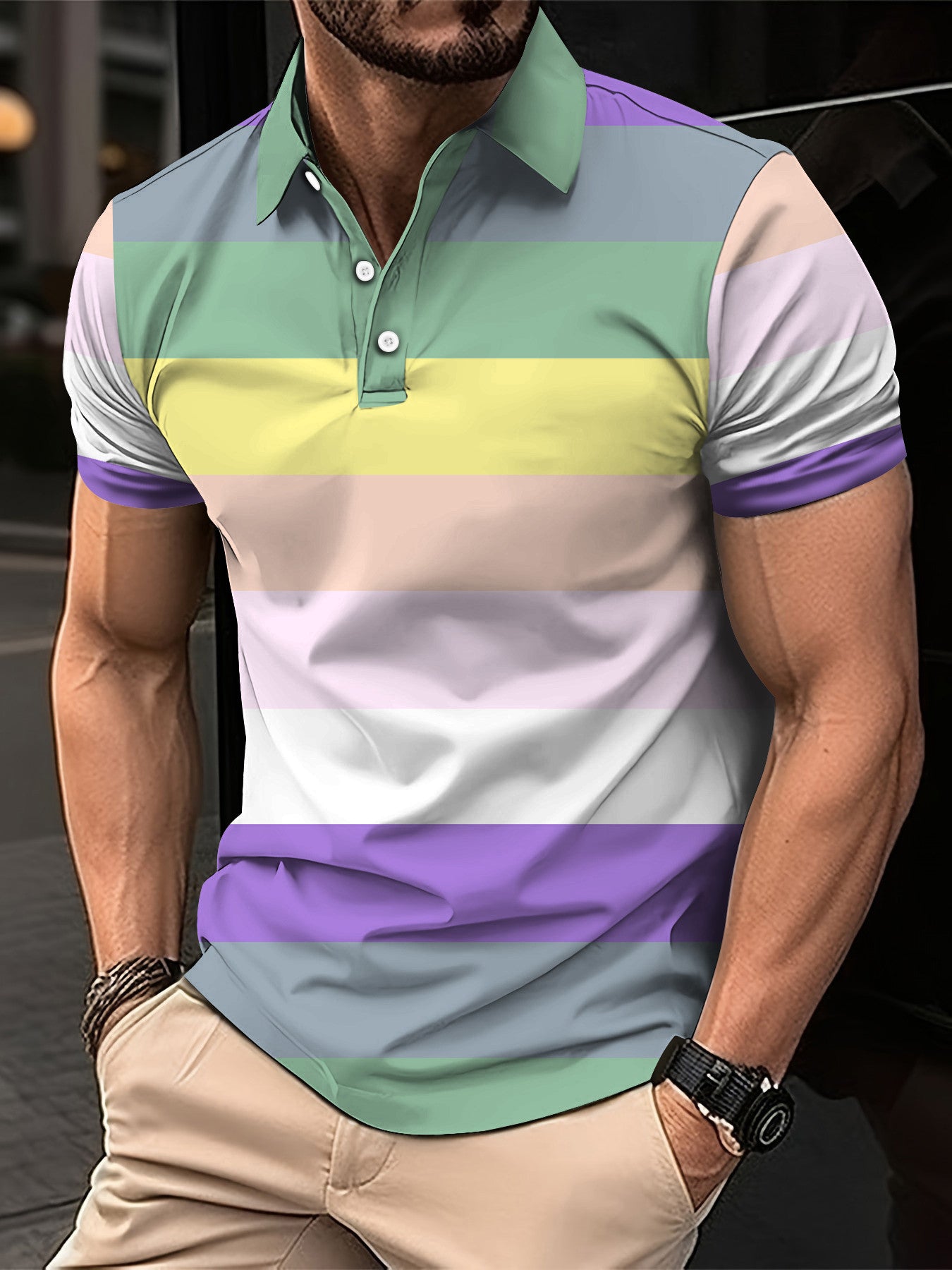 Fashion Digital Printing Men's Business Casual Top
