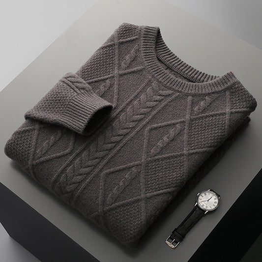 Thick Loose Sweater Twist Base Cardigan